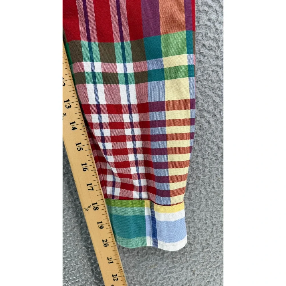 Polo Ralph Lauren Men L Classic Fit Patchwork Plaid Button Down Shirt Multicolor